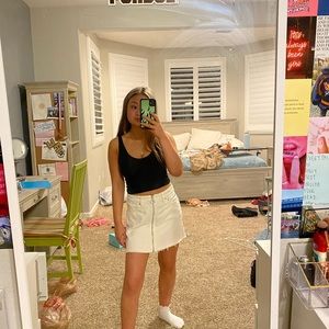 FREE PEOPLE WHITE DENIM SKIRT